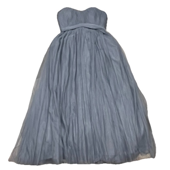 Revelry Rosalie Grey Tulle Strapless Maxi Dress Size 14 | Sweetheart PROM HOCO - Picture 2 of 11